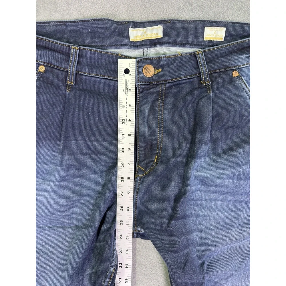 Jimmy & Jordan Moto Jeans Mens 40x26 Blue Straight Balloon Fit Dark Wash Denim